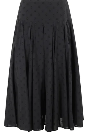 ULLA JOHNSON Rokken, Dames, Zwart, M, Katoen, Zwarte Luisa Dobby Katoenen Rok
