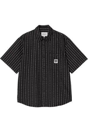 Carhartt Overhemden, Heren, Zwart, L, Katoen, Gedrukt Drewe Shirt