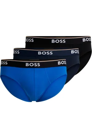 HUGO BOSS Ondergoed, Heren, Veelkleurig, L, Katoen, 3-Pack Katoenen Slips met Logo Tailleband