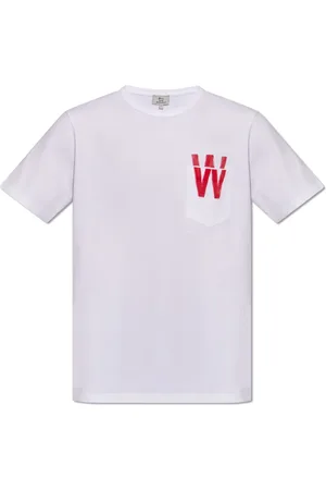Woolrich Tops, Heren, Wit, L, Katoen, T-shirt met print