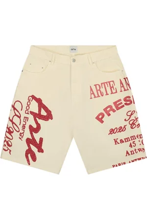 Arte Antwerp Korte broeken, Heren, , W38, Katoen, Katoenen Bermuda Rode Print Shorts