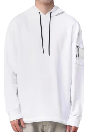Woolrich Sweatshirts & Hoodies, Heren, Wit, S, Katoen, Casual katoenen hoodie met logopatch
