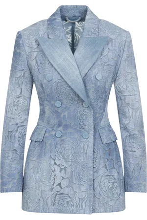 ERMANNO SCERVINO Jassen, Dames, Blauw, S, Katoen, Blauwe Jas voor Vrouwen