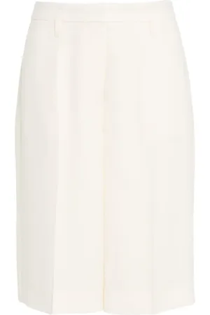 Herskind Korte broeken, Dames, , M, Witte Bermuda Shorts Stijlvolle Midwaist