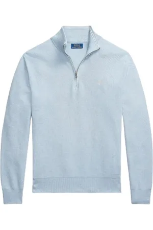 Ralph Lauren Truien, Heren, Blauw, S, Katoen, Honeycomb Katoenen Half-Zip Trui