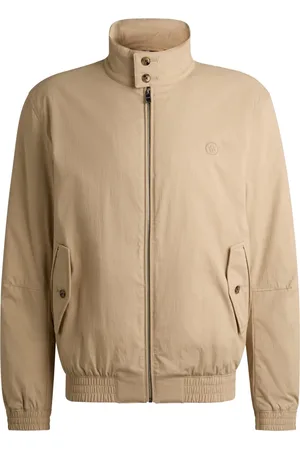HUGO BOSS Jassen, Heren, , L, Polyester, Lichtbeige Bomberjack