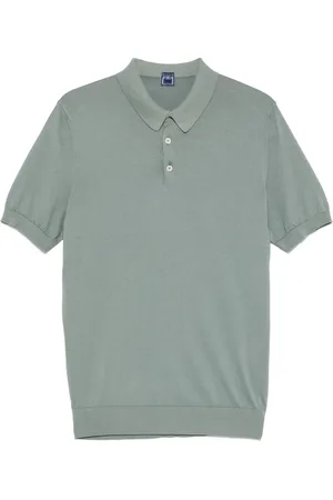 FEDELI Tops, Heren, Groen, M, Salie Groene Polo Kraag Trui
