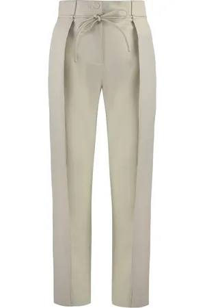 YVES SALOMON Broeken, Dames, , S, Leer, Leren lamsleren broek met riem