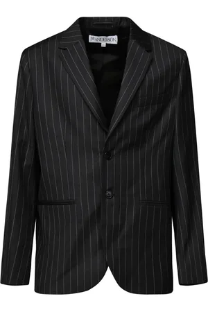 J.W.Anderson Jassen, Heren, Grijs, M, Wol, Grijs Pinstripe Tailored Blazer Jas