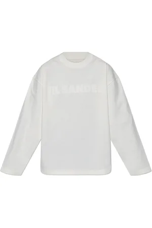 Jil Sander Tops, Dames, Wit, M, Katoen, Long Sleeve T-Shirt