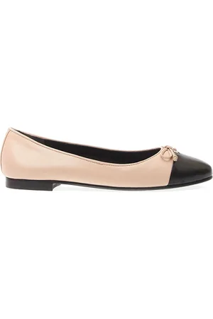 Tory Burch Schoenen, Dames, , 40 EU, Leer, Ballerina`s met Cap Toe