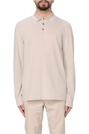 HUGO BOSS Tops, Heren, , L, Katoen, Polo Shirt met Lange Mouwen van Katoen