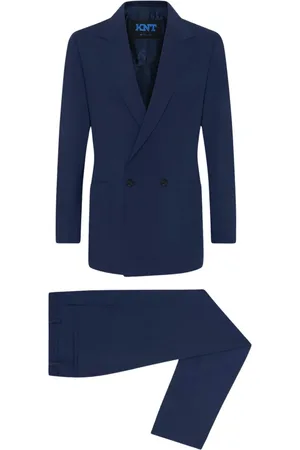 Kiton Pakken, Heren, Blauw, M, Wol, Modern Wollen Pak met Stedelijke Uitstraling