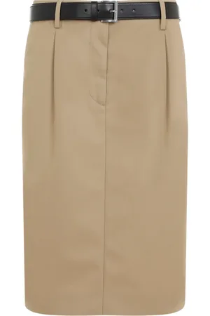 Prada Rokken, Dames, , S, Katoen, Elegante Nude & Neutrals Rok