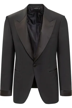 Tom Ford Jassen, Heren, Zwart, M, Wol, Single-Breasted Blazer