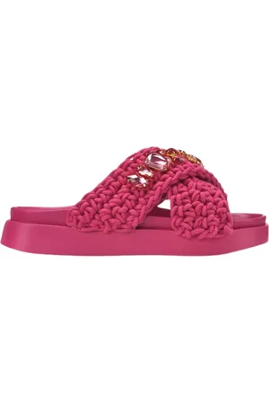 INUIKII Schoenen, Dames, Roze, 37 EU, Woven Stones Slippers