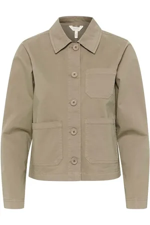 Part Two Jassen, Dames, Bruin, L, Katoen, Desert Taupe Jacket