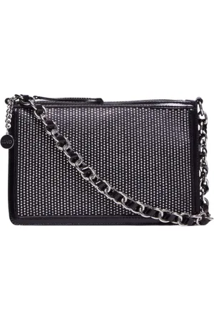 Liu Jo Tassen, Dames, Zwart, ONE Size, Hobo Strass + Catena Crossbodytas