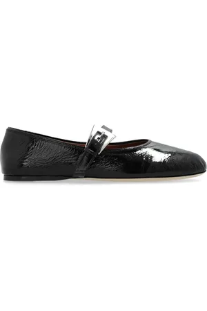 PARIS TEXAS Schoenen, Dames, Zwart, 37 EU, Leer, Zwarte leren ballerina`s met gesp