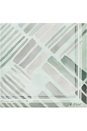 Kiton Accessoires, Dames, Veelkleurig, ONE Size, Etnische Penseel Zijden Sjaal