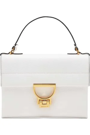 Coccinelle Tassen, Dames, Wit, ONE Size, Leer, Iconische Leren Minibag