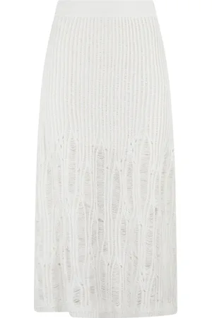 IRO Rokken, Dames, Wit, S, Katoen, Witte Gebreide Rok Lucia