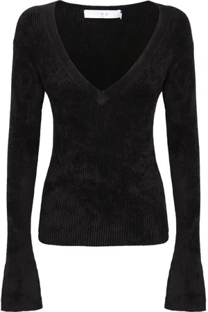 IRO Tops, Dames, Zwart, L, Nylon, Mattia V-neck Trui