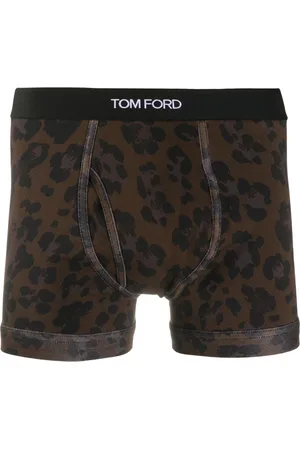 Tom Ford Ondergoed, Heren, Bruin, S, Katoen, Boxershorts met luipaardprint