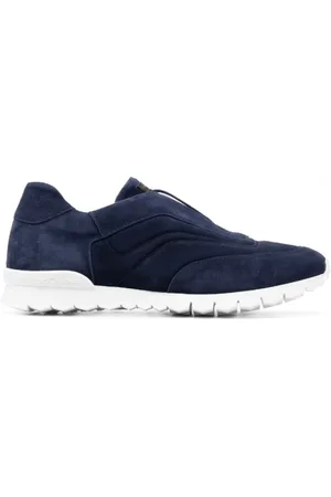 Kiton Schoenen, Dames, Blauw, 42 EU, Suède, Slip-On Suède Sneakers