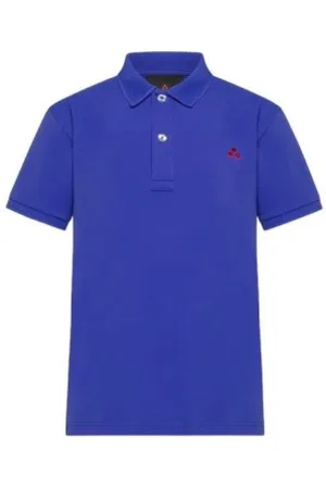 Peuterey Tops, Heren, Blauw, 2Xl, Nylon, Polo Shirt met Korte Mouwen