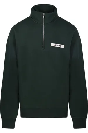 Jacquemus Sweatshirts & Hoodies, Heren, Groen, S, Katoen, Gros Grain Sweatshirt