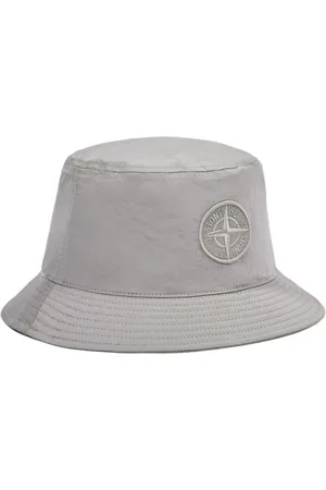 Stone Island Accessoires, Heren, Grijs, M, Katoen, Metalen Bucket Hat