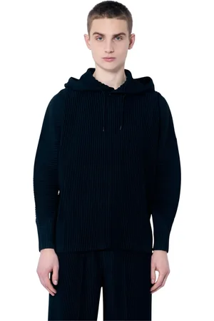 Issey Miyake Sweatshirts & Hoodies, Heren, Zwart, M, Polyester, Geplooide Hoodie