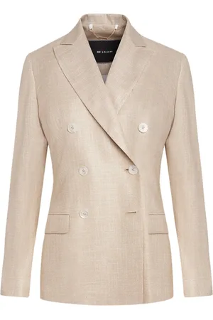 Kiton Jassen, Dames, , XS, Bamboe, Bamboe Double-Breasted Jas