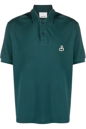 Isabel Marant Tops, Heren, Groen, S, Katoen, Logo Polo Shirt