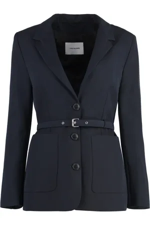 YVES SALOMON Jassen, Dames, Blauw, XS, Wol, Jacket met drie knopen