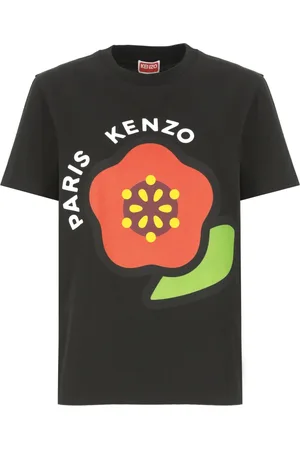 Kenzo Tops, Dames, Zwart, XS, Katoen, Katoenen T-shirt met Logo Print