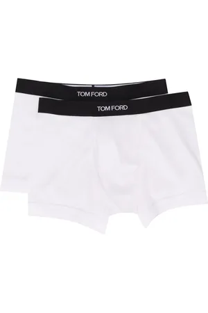 Tom Ford Ondergoed, Heren, Wit, S, Katoen, 2-Pack Boxer met Logo Ondergoed