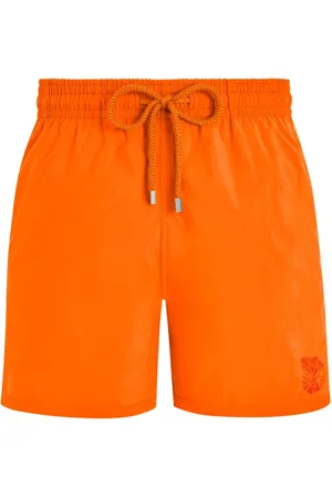 Vilebrequin Badkleding, Heren, Oranje, XL, Heren Zwembroek met Noumea Zeeschelpen die reageren met water