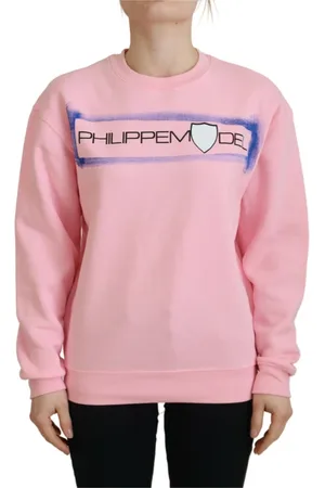 Philippe model Sweatshirts & Hoodies, Dames, Roze, M, Katoen, Elegante Roze Sweater met Lange Mouwen