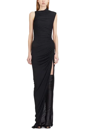 Rick Owens Kleedjes, Dames, Zwart, S, Zwarte Avondjurk Elegant Avondkleding