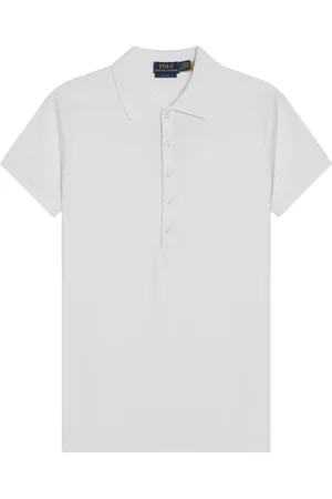 Ralph Lauren Tops, Dames, Wit, L, Katoen, Polo Shirt met Korte Mouwen