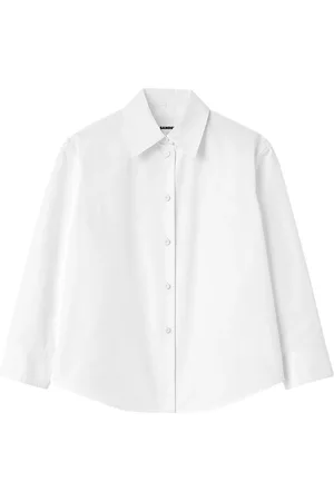Jil Sander Blouses & Shirts, Dames, Wit, S, Katoen, Cropped Shirt
