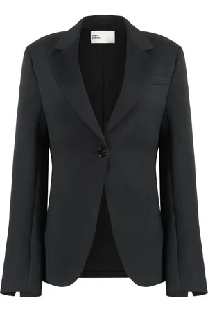 Tory Burch Jassen, Dames, Zwart, S, Polyester, Polyester Blazer met Reverskraag en Zakken