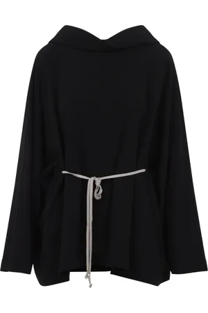 Rick Owens Kleedjes, Dames, Zwart, ONE Size, Wol, Zwarte Wollen Jurk Chic Silhouet