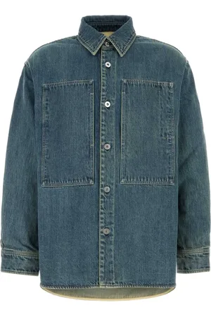 Jil Sander Jassen, Heren, Blauw, L, Denim, Denim overhemd voor mannen en vrouwen