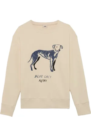 Autry Sweatshirts & Hoodies, Dames, Geel, S, Katoen, Blauwe Lacey Katoenen Trui