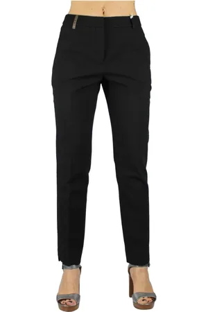 PESERICO SIGN Broeken, Dames, Zwart, XL, Slim-fit broek