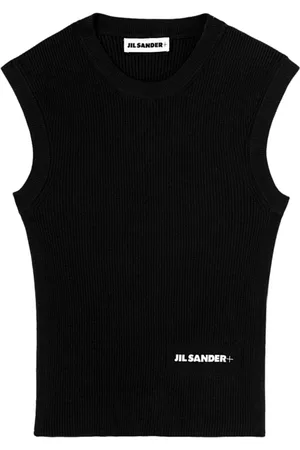 Jil Sander Tops, Dames, Zwart, XS, Katoen, Mouwloze Top