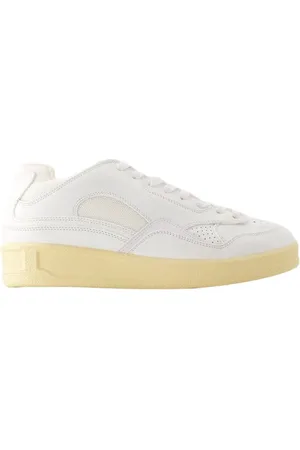 Jil Sander Schoenen, Heren, Wit, 40 EU, Leer, Witte leren sneakers - Stijlvol & Elegant